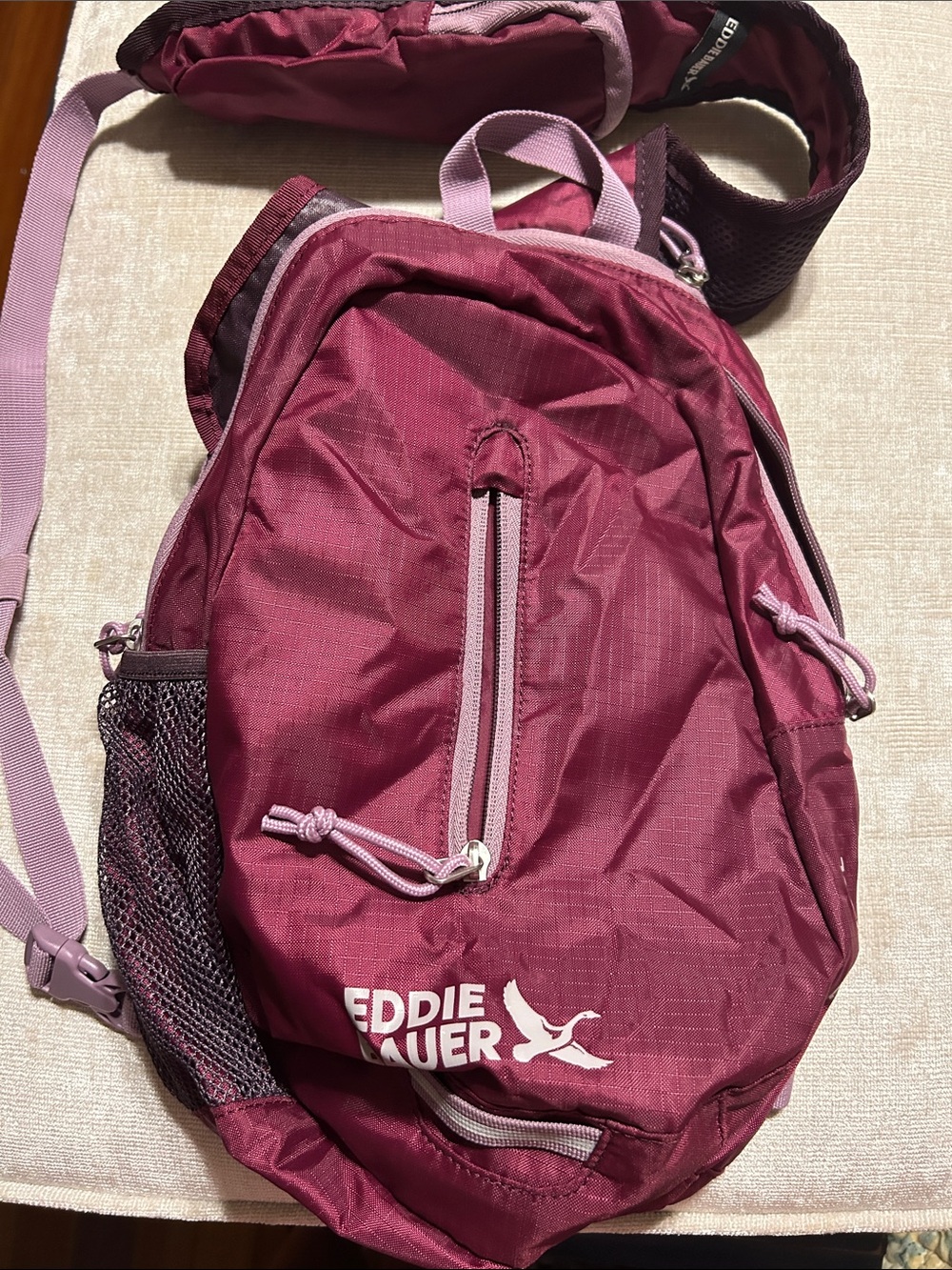 Eddie Bauer Plum and Light Pink Daypack